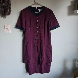 Miss Dorby Purple and Navy Checkered Dress Size 12P